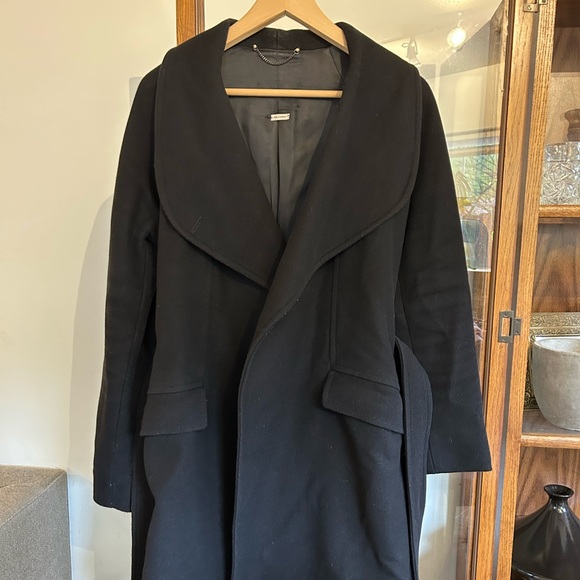 Aritzia Wilfred black wool tie-front coat no size tag - Picture 9 of 11